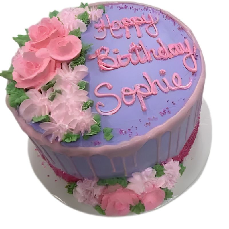 Drip Cake with Flowers